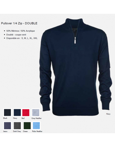 Greg Norman Pull 1/4 ZIP- DOUBLE