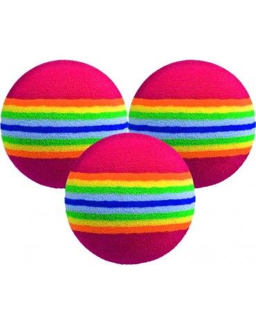 Longridge Bolas de práctica de esponja con rayas multicolores (x6)