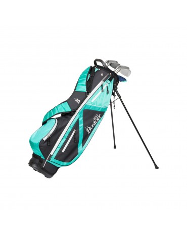 BOSTON PACK ADULT PITCH & PUTT 6" 1/2 SERIE (BAG + 5 CLUBS) AQUA LADY LEFT-HANDED